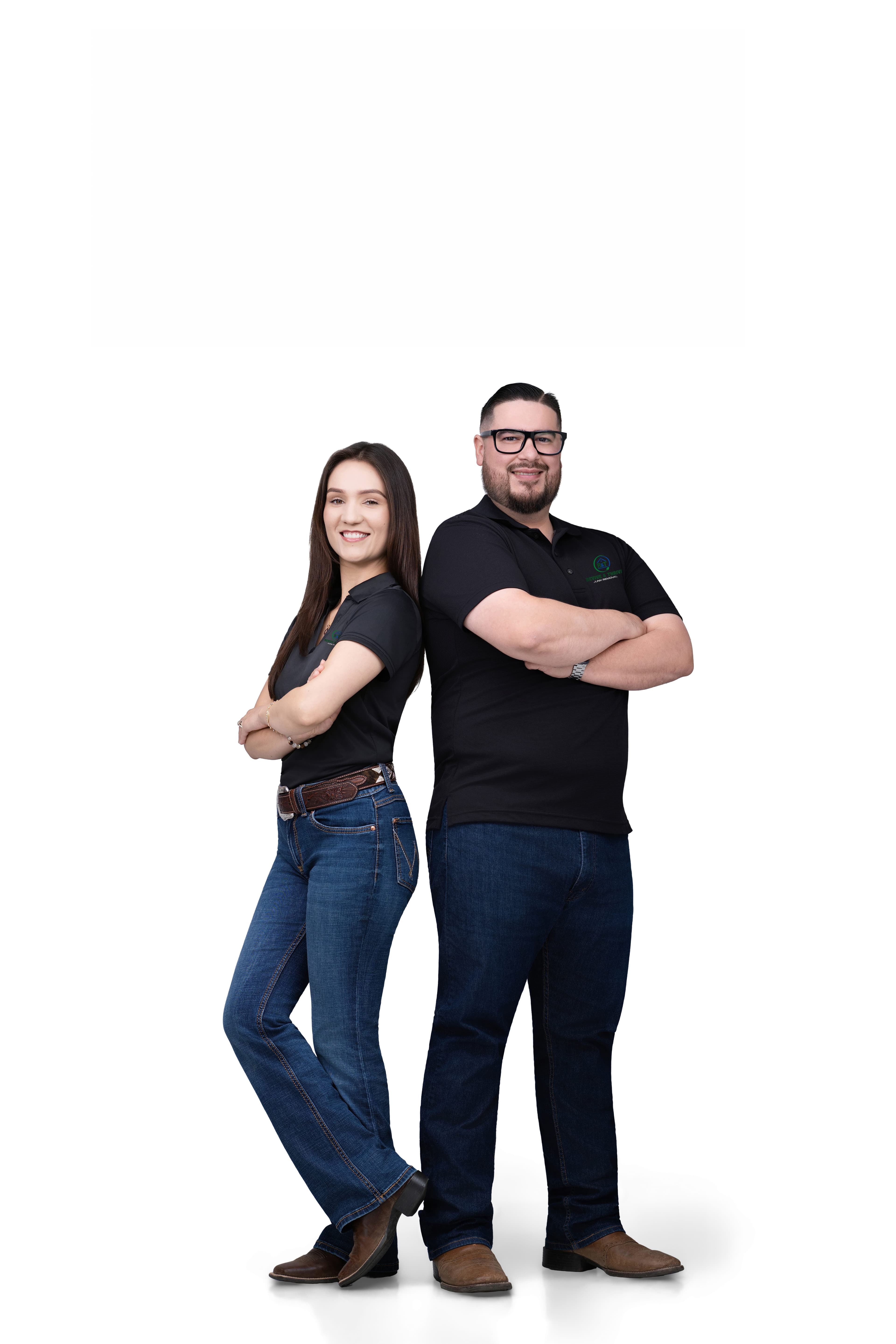 Chrystian and Liz, owners of Revive & Thrive Junk Removal